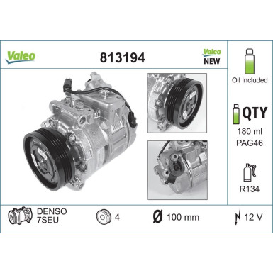 Valeo | Kompressor, Klimaanlage | 813194