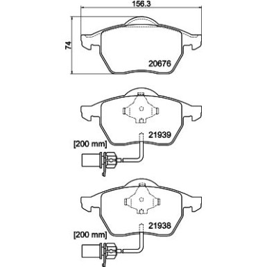 Hella Pagid | Bremsbelagsatz, Scheibenbremse | 8DB 355 008-411