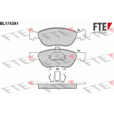 FTE | Bremsbelagsatz, Scheibenbremse | 9010327