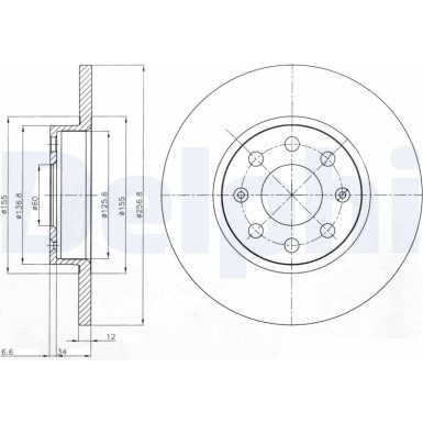 Delphi | Bremsscheibe | BG4155