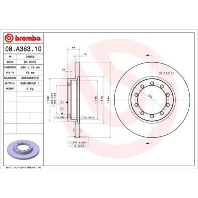 Brembo | Bremsscheibe | 08.A363.10