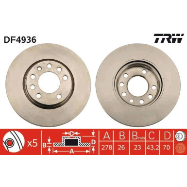 TRW | Bremsscheibe | DF4936