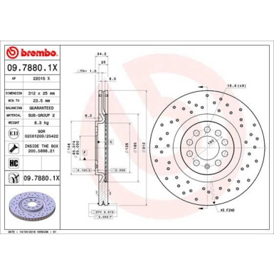 Brembo | Bremsscheibe | 09.7880.1X