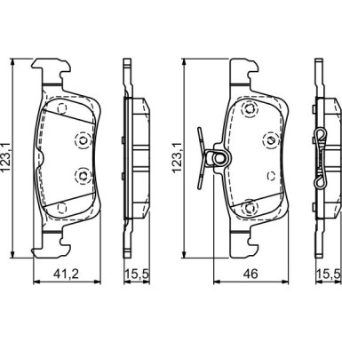 BOSCH | Bremsbelagsatz, Scheibenbremse | 0 986 494 715