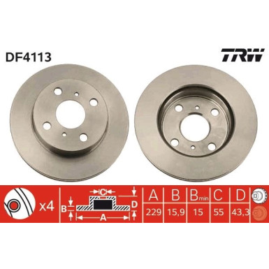 TRW | Bremsscheibe | DF4113