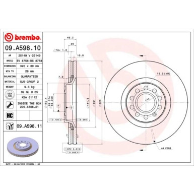 Brembo | Bremsscheibe | 09.A598.11