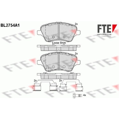 FTE | Bremsbelagsatz, Scheibenbremse | 9010961