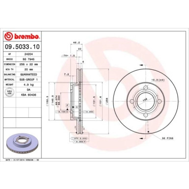 Brembo | Bremsscheibe | 09.5033.10