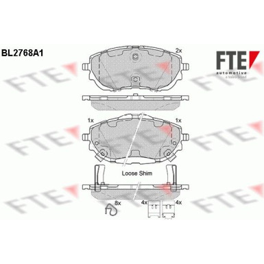 FTE | Bremsbelagsatz, Scheibenbremse | 9010975