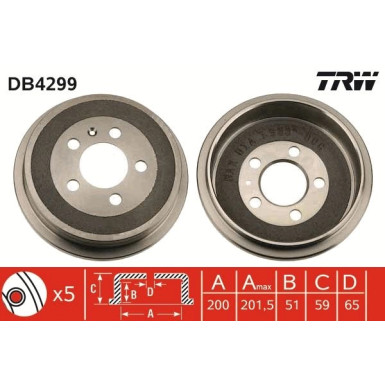 TRW | Bremstrommel | DB4299