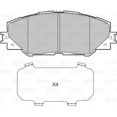Valeo | Bremsbelagsatz, Scheibenbremse | 601037