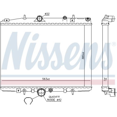 Nissens | Kühler, Motorkühlung | 63705A