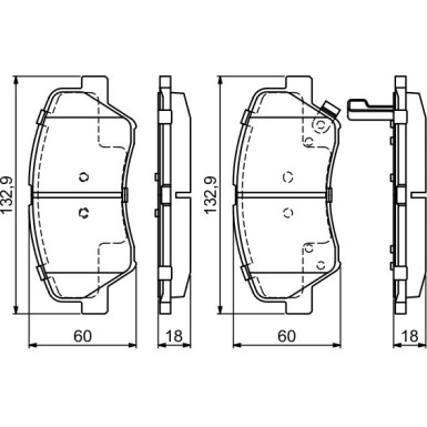 BOSCH | Bremsbelagsatz, Scheibenbremse | 0 986 494 691