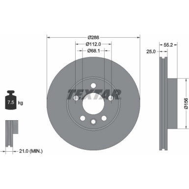 Textar | Bremsscheibe | 92074203