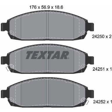 Textar | Bremsbelagsatz, Scheibenbremse | 2425001