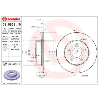 Brembo | Bremsscheibe | 09.8852.11