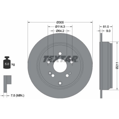 Textar | Bremsscheibe | 92162503