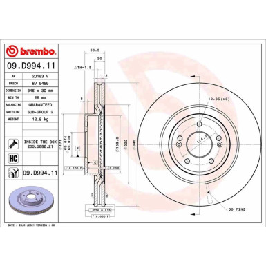 Brembo | Bremsscheibe | 09.D994.11