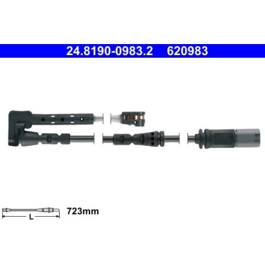 ATE | Warnkontakt, Bremsbelagverschleiß | 24.8190-0983.2