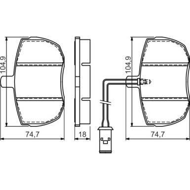 BOSCH | Bremsbelagsatz, Scheibenbremse | 0 986 494 535