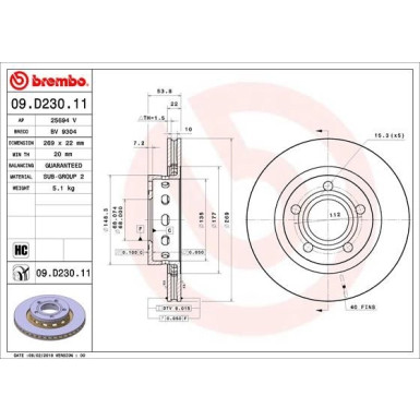 Brembo | Bremsscheibe | 09.D230.11