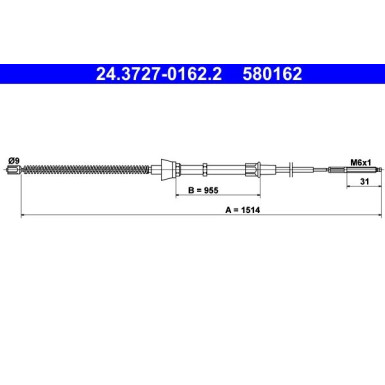 ATE | Seilzug, Feststellbremse | 24.3727-0162.2