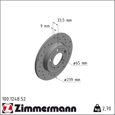 Zimmermann | Bremsscheibe | 100.1248.52