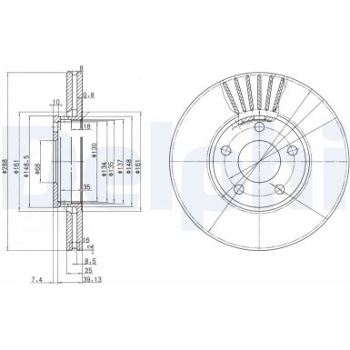 Delphi | Bremsscheibe | BG2745