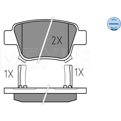Meyle | Bremsbelagsatz, Scheibenbremse | 025 236 2016/W