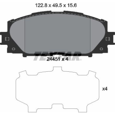 Textar | Bremsbelagsatz, Scheibenbremse | 2445101