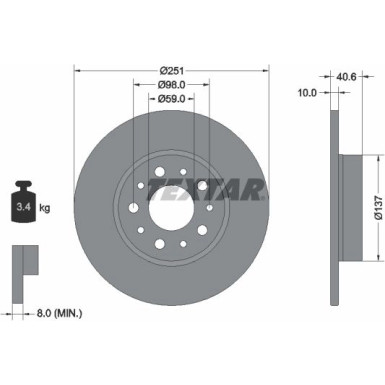 Textar | Bremsscheibe | 92244303