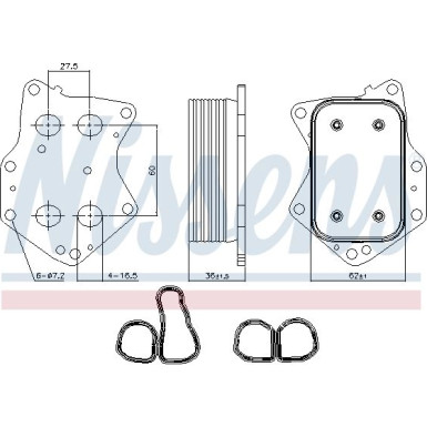 Nissens | Ölkühler, Motoröl | 90873