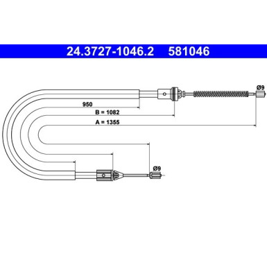 ATE | Seilzug, Feststellbremse | 24.3727-1046.2