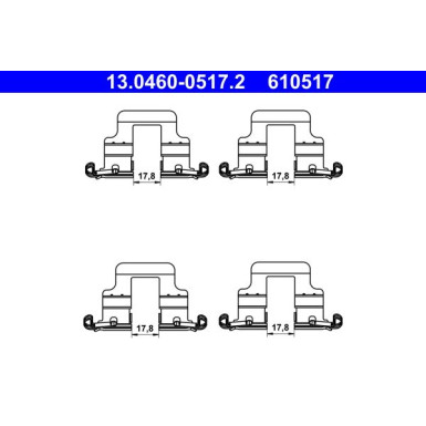 ATE | Zubehörsatz, Scheibenbremsbelag | 13.0460-0517.2