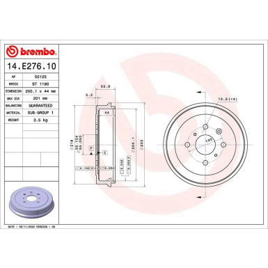 Brembo | Bremstrommel | 14.E276.10