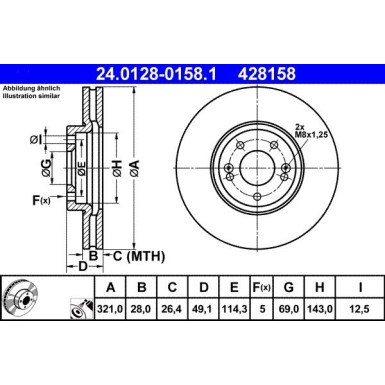 ATE | Bremsscheibe | 24.0128-0158.1