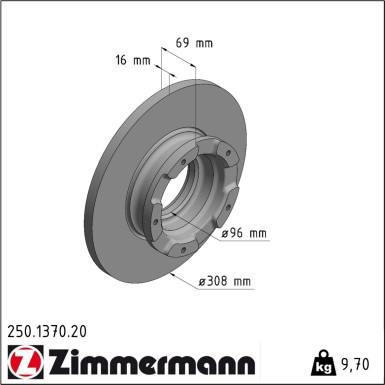 Zimmermann | Bremsscheibe | 250.1370.20