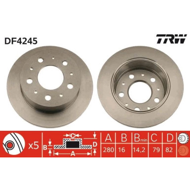 TRW | Bremsscheibe | DF4245