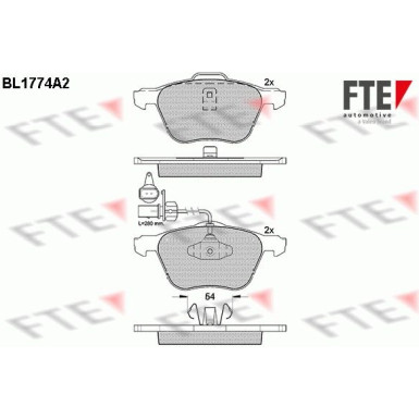 FTE | Bremsbelagsatz, Scheibenbremse | 9010344