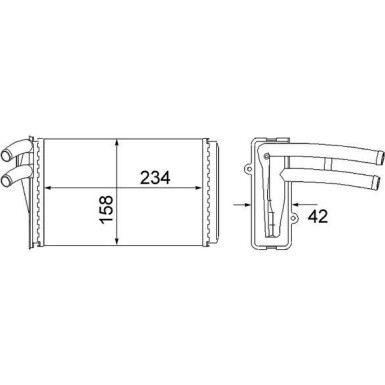 Mahle | Wärmetauscher, Innenraumheizung | AH 54 000S