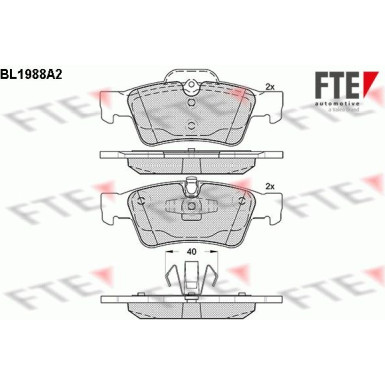 FTE | Bremsbelagsatz, Scheibenbremse | 9010578