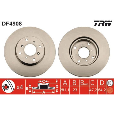 TRW | Bremsscheibe | DF4908