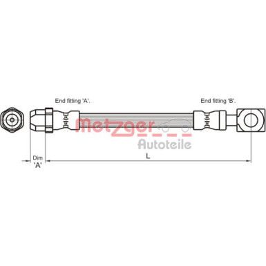 Metzger | Bremsschlauch | 4111436