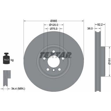 Textar | Bremsscheibe | 92161005