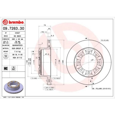 Brembo | Bremsscheibe | 09.7263.30