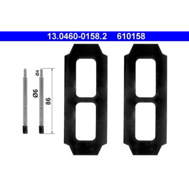 ATE | Zubehörsatz, Scheibenbremsbelag | 13.0460-0158.2