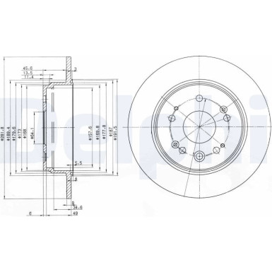 Delphi | Bremsscheibe | BG3979