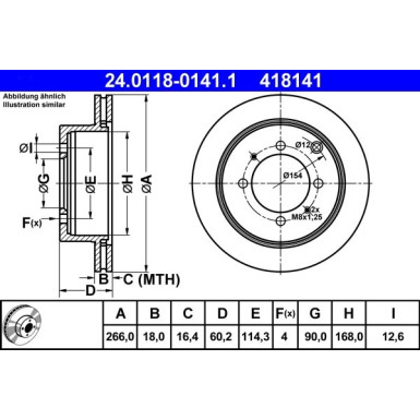 ATE | Bremsscheibe | 24.0118-0141.1