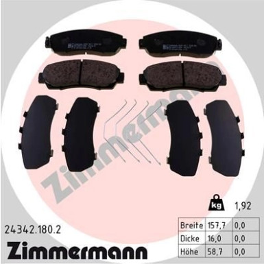 Zimmermann | Bremsbelagsatz, Scheibenbremse | 24342.180.2