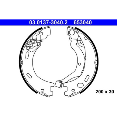 ATE | Bremsbackensatz, Feststellbremse | 03.0137-3040.2
